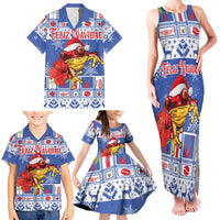 Personalized Puerto Rico Christmas Family Matching Tank Maxi Dress and Hawaiian Shirt Coqui With Red Maga Flower - Wonder Print Shop