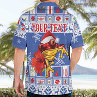 Personalized Puerto Rico Christmas Hawaiian Shirt Coqui With Red Maga Flower - Wonder Print Shop