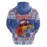 Personalized Puerto Rico Christmas Hoodie Coqui With Red Maga Flower - Wonder Print Shop