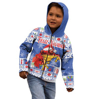 Personalized Puerto Rico Christmas Kid Hoodie Coqui With Red Maga Flower - Wonder Print Shop
