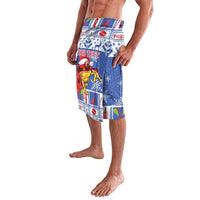 Personalized Puerto Rico Christmas Lavalava Coqui With Red Maga Flower - Wonder Print Shop