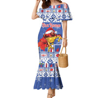 Personalized Puerto Rico Christmas Mermaid Dress Coqui With Red Maga Flower - Wonder Print Shop