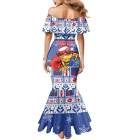 Personalized Puerto Rico Christmas Mermaid Dress Coqui With Red Maga Flower - Wonder Print Shop