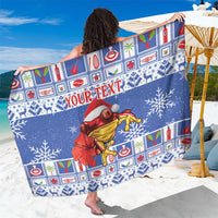 Personalized Puerto Rico Christmas Sarong Coqui With Red Maga Flower - Wonder Print Shop