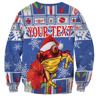 Personalized Puerto Rico Christmas Sweatshirt Coqui With Red Maga Flower - Wonder Print Shop