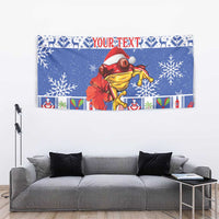 Personalized Puerto Rico Christmas Tapestry Coqui With Red Maga Flower - Wonder Print Shop