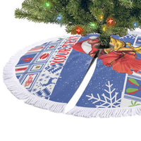 Personalized Puerto Rico Christmas Tree Skirt Coqui With Red Maga Flower - Wonder Print Shop