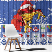 Personalized Puerto Rico Christmas Window Curtain Coqui With Red Maga Flower - Wonder Print Shop