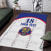 Custom Haiti Football Area Rug Les Grenadiers Veve Haitian Vodou White Version - Wonder Print Shop