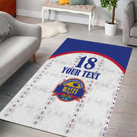 Custom Haiti Football Area Rug Les Grenadiers Veve Haitian Vodou White Version - Wonder Print Shop