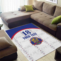 Custom Haiti Football Area Rug Les Grenadiers Veve Haitian Vodou White Version - Wonder Print Shop