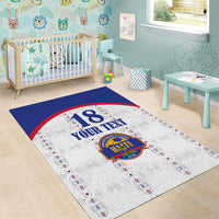 Custom Haiti Football Area Rug Les Grenadiers Veve Haitian Vodou White Version - Wonder Print Shop