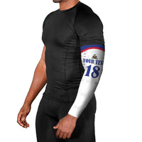 Custom Haiti Football Arm Sleeves Les Grenadiers Veve Haitian Vodou White Version - Wonder Print Shop