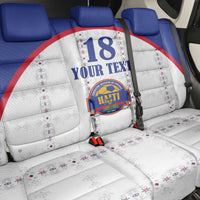 Custom Haiti Football Back Car Seat Cover Les Grenadiers Veve Haitian Vodou White Version - Wonder Print Shop