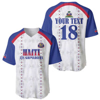 Custom Haiti Football Baseball Jersey Les Grenadiers Veve Haitian Vodou White Version - Wonder Print Shop