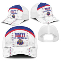 Haiti Football Baseball Net Cap Les Grenadiers Veve Haitian Vodou White Version - Wonder Print Shop