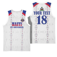 Custom Haiti Football Basketball Jersey Les Grenadiers Veve Haitian Vodou White Version - Wonder Print Shop