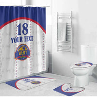 Custom Haiti Football Bathroom Set Les Grenadiers Veve Haitian Vodou White Version - Wonder Print Shop
