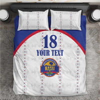 Custom Haiti Football Bedding Set Les Grenadiers Veve Haitian Vodou White Version - Wonder Print Shop
