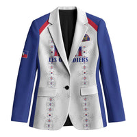 Custom Haiti Football Blazer Les Grenadiers Veve Haitian Vodou White Version - Wonder Print Shop