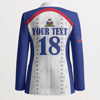 Custom Haiti Football Blazer Les Grenadiers Veve Haitian Vodou White Version - Wonder Print Shop