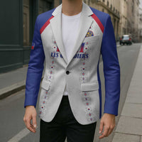 Custom Haiti Football Blazer Les Grenadiers Veve Haitian Vodou White Version - Wonder Print Shop