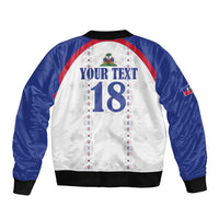 Custom Haiti Football Bomber Jacket Les Grenadiers Veve Haitian Vodou White Version - Wonder Print Shop