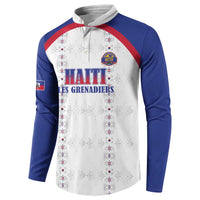Custom Haiti Football Button Sweatshirt Les Grenadiers Veve Haitian Vodou White Version - Wonder Print Shop