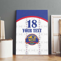 Custom Haiti Football Canvas Wall Art Les Grenadiers Veve Haitian Vodou White Version - Wonder Print Shop