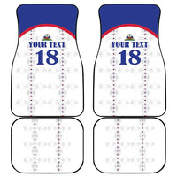 Custom Haiti Football Car Mats Les Grenadiers Veve Haitian Vodou White Version - Wonder Print Shop