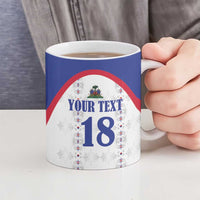Custom Haiti Football Ceramic Mug Les Grenadiers Veve Haitian Vodou White Version - Wonder Print Shop