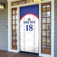 Custom Haiti Football Door Cover Les Grenadiers Veve Haitian Vodou White Version - Wonder Print Shop