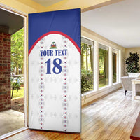 Custom Haiti Football Door Cover Les Grenadiers Veve Haitian Vodou White Version - Wonder Print Shop
