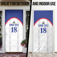 Custom Haiti Football Door Cover Les Grenadiers Veve Haitian Vodou White Version - Wonder Print Shop