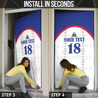 Custom Haiti Football Door Cover Les Grenadiers Veve Haitian Vodou White Version - Wonder Print Shop