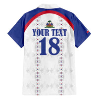 Custom Haiti Football Family Matching Off The Shoulder Long Sleeve Dress and Hawaiian Shirt Les Grenadiers Veve Haitian Vodou White Version - Wonder Print Shop