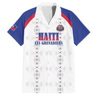 Custom Haiti Football Family Matching Summer Maxi Dress and Hawaiian Shirt Les Grenadiers Veve Haitian Vodou White Version - Wonder Print Shop