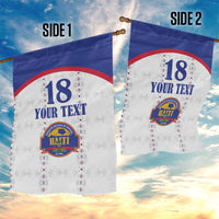Custom Haiti Football Garden Flag Les Grenadiers Veve Haitian Vodou White Version - Wonder Print Shop