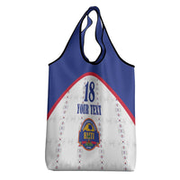 Custom Haiti Football Grocery Bag Les Grenadiers Veve Haitian Vodou White Version - Wonder Print Shop