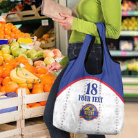 Custom Haiti Football Grocery Bag Les Grenadiers Veve Haitian Vodou White Version - Wonder Print Shop