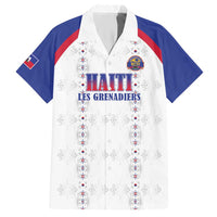 Custom Haiti Football Hawaiian Shirt Les Grenadiers Veve Haitian Vodou White Version - Wonder Print Shop