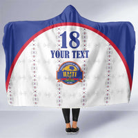 Custom Haiti Football Hooded Blanket Les Grenadiers Veve Haitian Vodou White Version - Wonder Print Shop