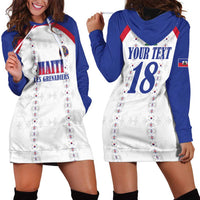 Custom Haiti Football Hoodie Dress Les Grenadiers Veve Haitian Vodou White Version - Wonder Print Shop