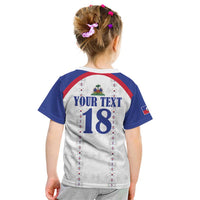 Custom Haiti Football Kid T Shirt Les Grenadiers Veve Haitian Vodou White Version - Wonder Print Shop