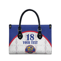 Custom Haiti Football Leather Bag Les Grenadiers Veve Haitian Vodou White Version - Wonder Print Shop