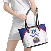 Custom Haiti Football Leather Tote Bag Les Grenadiers Veve Haitian Vodou White Version - Wonder Print Shop