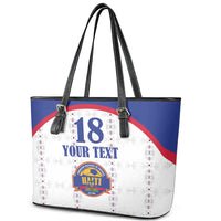 Custom Haiti Football Leather Tote Bag Les Grenadiers Veve Haitian Vodou White Version - Wonder Print Shop