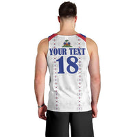 Custom Haiti Football Men Tank Top Les Grenadiers Veve Haitian Vodou White Version - Wonder Print Shop