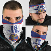 Custom Haiti Football Neck Gaiter Les Grenadiers Veve Haitian Vodou White Version - Wonder Print Shop