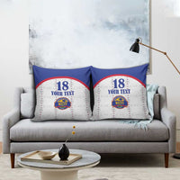 Custom Haiti Football Pillow Cover Les Grenadiers Veve Haitian Vodou White Version - Wonder Print Shop